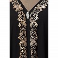 Double layered Irani Kaftan abaya- Black-beige Double layered Irani Kaftan abaya- Black-beige